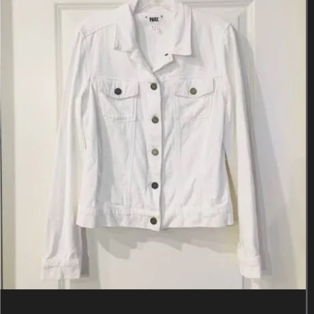 PAIGE White Denim Trucker Jacket
